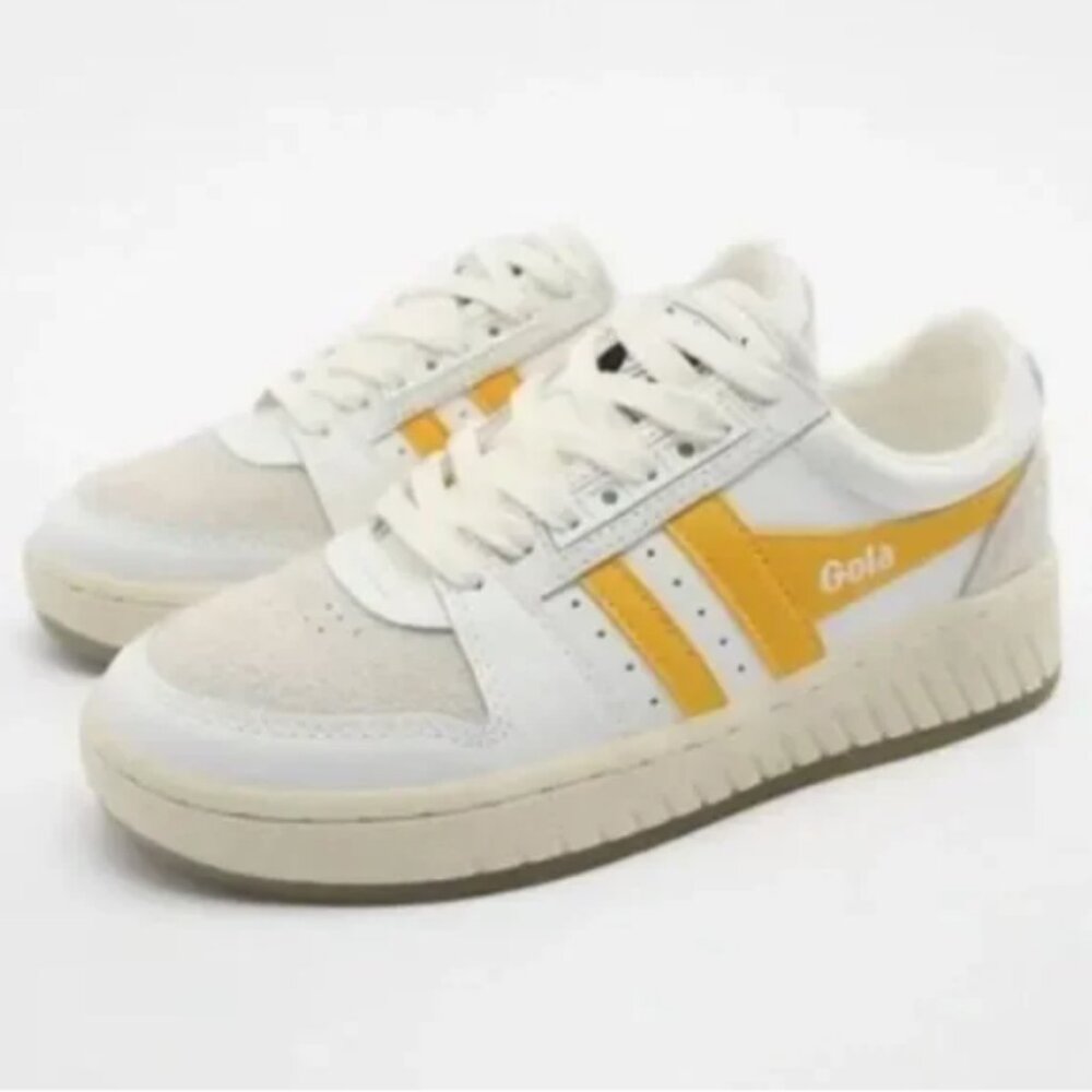 GOLA X ZARA Leather Sneakers White/Gold Size EU 37 US 6